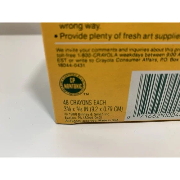 Vintage 1988 Binney & Smith Crayola Crayons 48 Pack Box Dandelion Teal Blue Read - Picture 3 of 8
